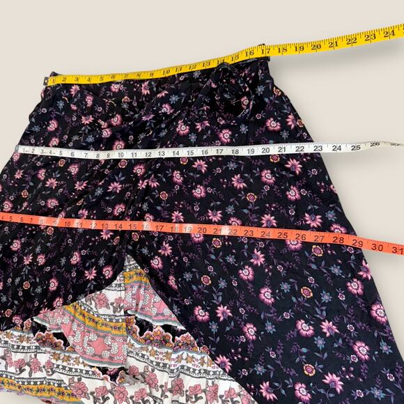Torrid Floral Faux Wrap Tiered Ruffled Maxi Skirt High Low Size 12/L Coquette - Picture 11 of 14